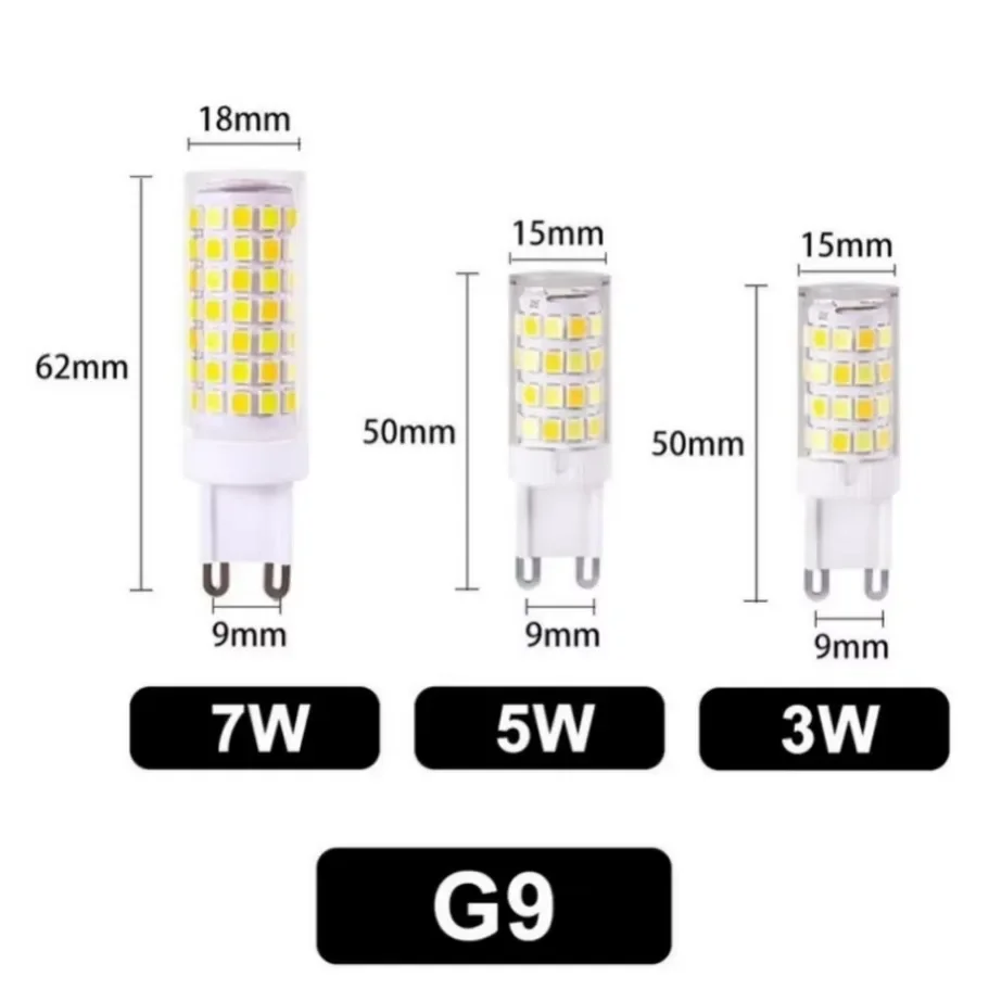 LED Lamp LED Light AC 220V G9 LED Lamp 3W 5W 7W Ceramic SMD2835 LED Bulb Warm White /Cold White Spotlight Replace Halogen 1/5/10Pcs