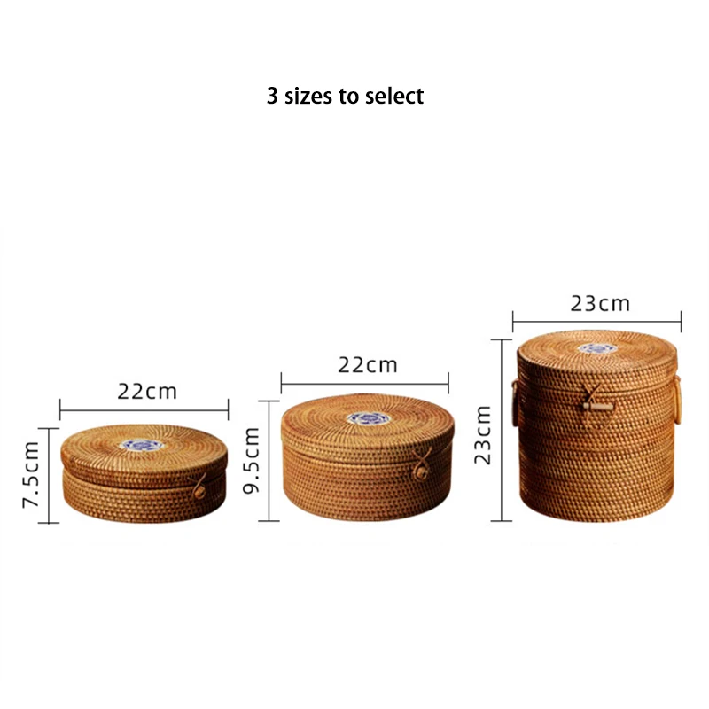 Handwoven Rattan Tea Storage Box With Lid Green Tea Bag Organizer Puer Caddy Snack Canister Food Container Kongfu Teaset tea tin box,tea canister