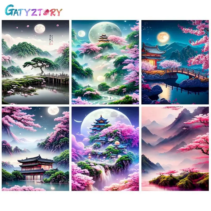 

GATYZTORY Coloring By Numbers Landscape Drawing On Canvas HandPainted Gift DIY Paint By Numbers Scenery Home Decor