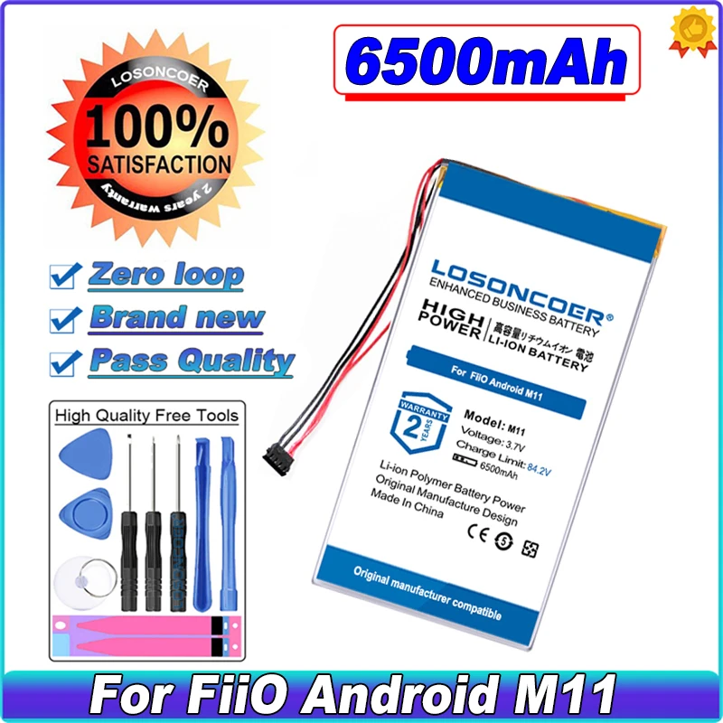 

6500mAh Battery For Fiio M11 Accumulator Batterie 4-wire Plug For FiiO Android M11 HIFI Music MP3 Player For Fiio M11 Pro Player