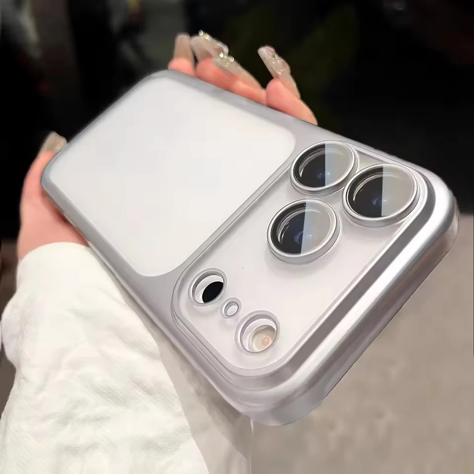 Ultra-Slim Frosted Translucent Phone Case with Plating Finish