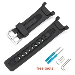 Waterproof Resin Rubber Watch Strap - Versatile Sport Watchband Bracelet - 27 - 18mm (Black - Silver buckle)