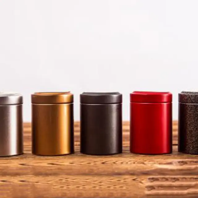 Fém Mini Ón Tároló Doboz Kerek Alakú Lezárt Edény Kannák Kávé Tea Caddy Ónlemez -Tartály Az Ajándéktároló Dobozhoz - Image 2