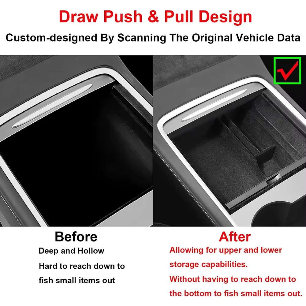 Premium Center Console Storage Box and Cup Holder Organizer