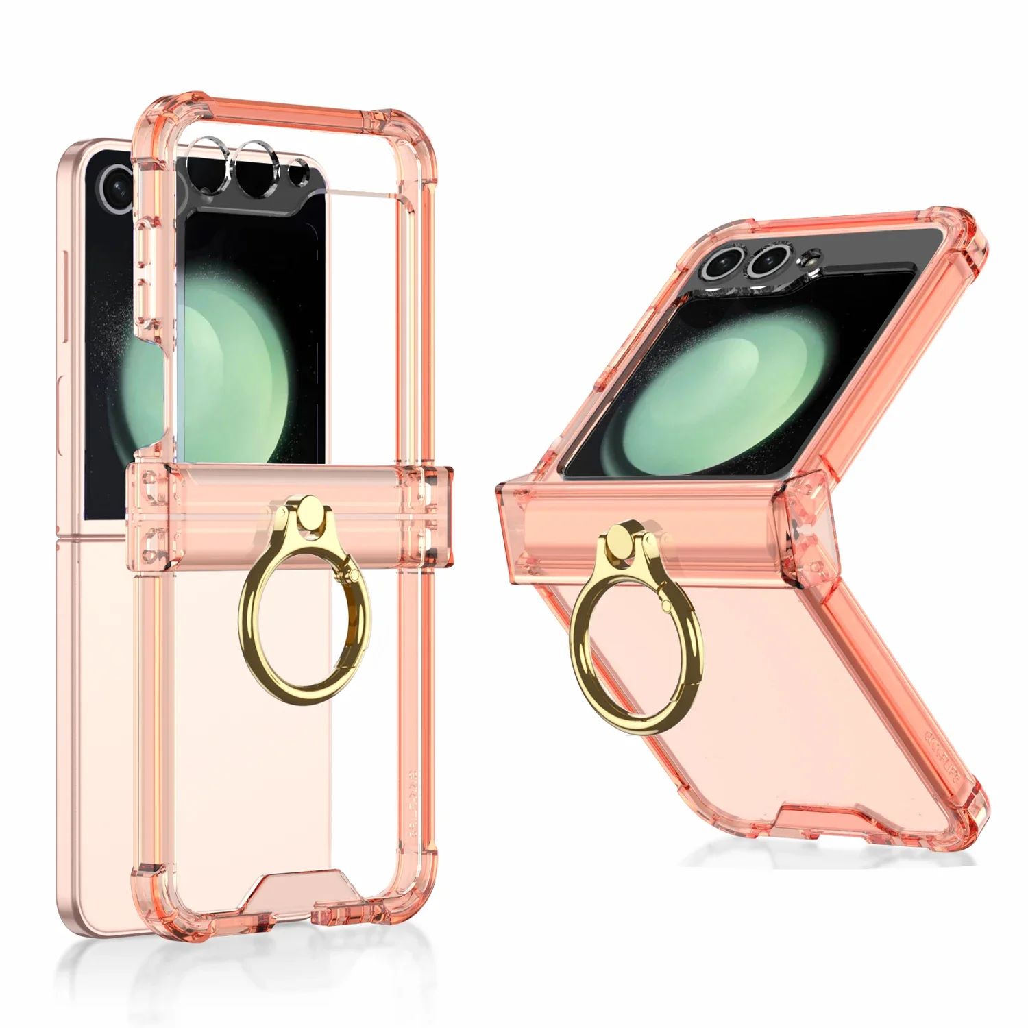 Colorful Transparent Foldable Ring Bracket Case with Shockproof Protection
