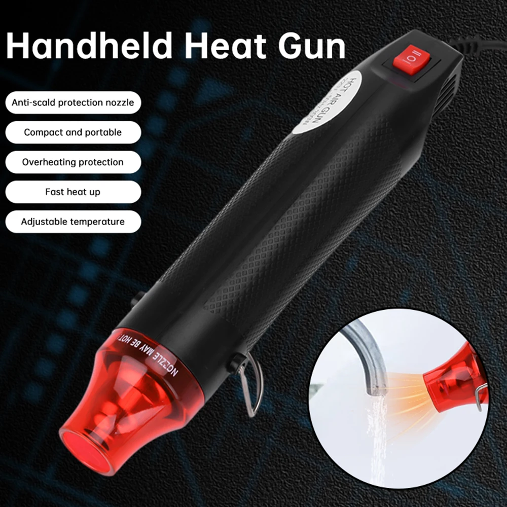 220V Hot Air Gun DIY Soldering Adjustable Temperature Blower Gun Electric Hot Dryer Mini Heat for Crafts Shrink Tubing Wrap