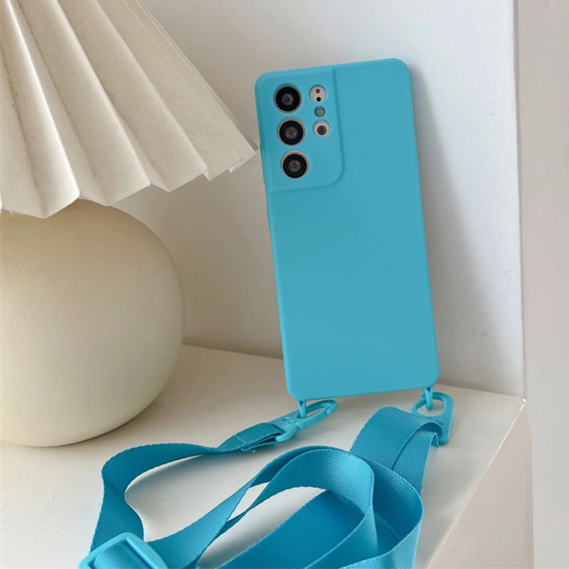 thumbnail image 1 of Crossbody Lanyard Necklace Case For Samsung Galaxy A32 A22 A12 A52 S21 S20 FE S22 S23 Ultra Plus Soft Silicone Cord Strap Cover, 1 of 5