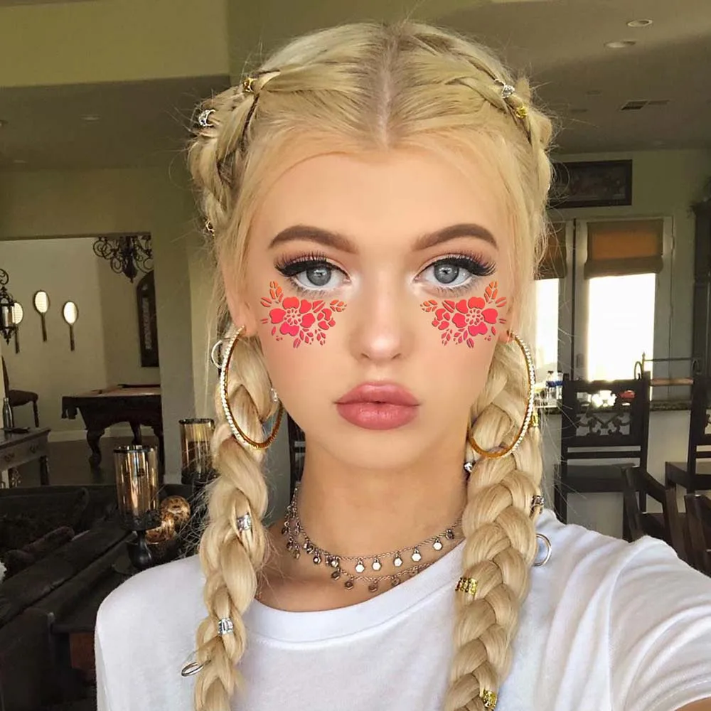 재사용 가능한 페이스 페인트 템플릿 여러 패턴 중공 바디 아트 페인트 스텐실 핸드 페인팅 장식 DIY 메이크업 도구