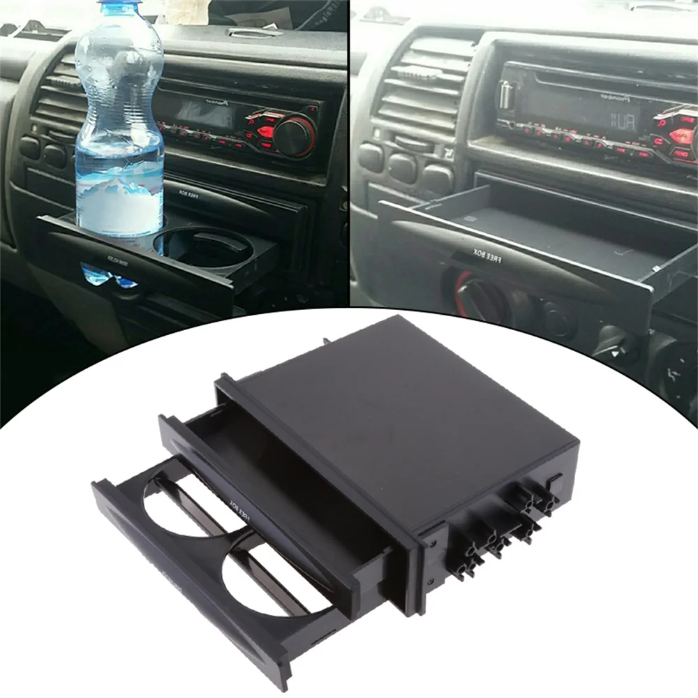 

Car Cup Holder Drink Holders Double Din Radio Pocket Tray Storage Drink Bottle Stand Can Phone Keys Organizer Auto Storage
