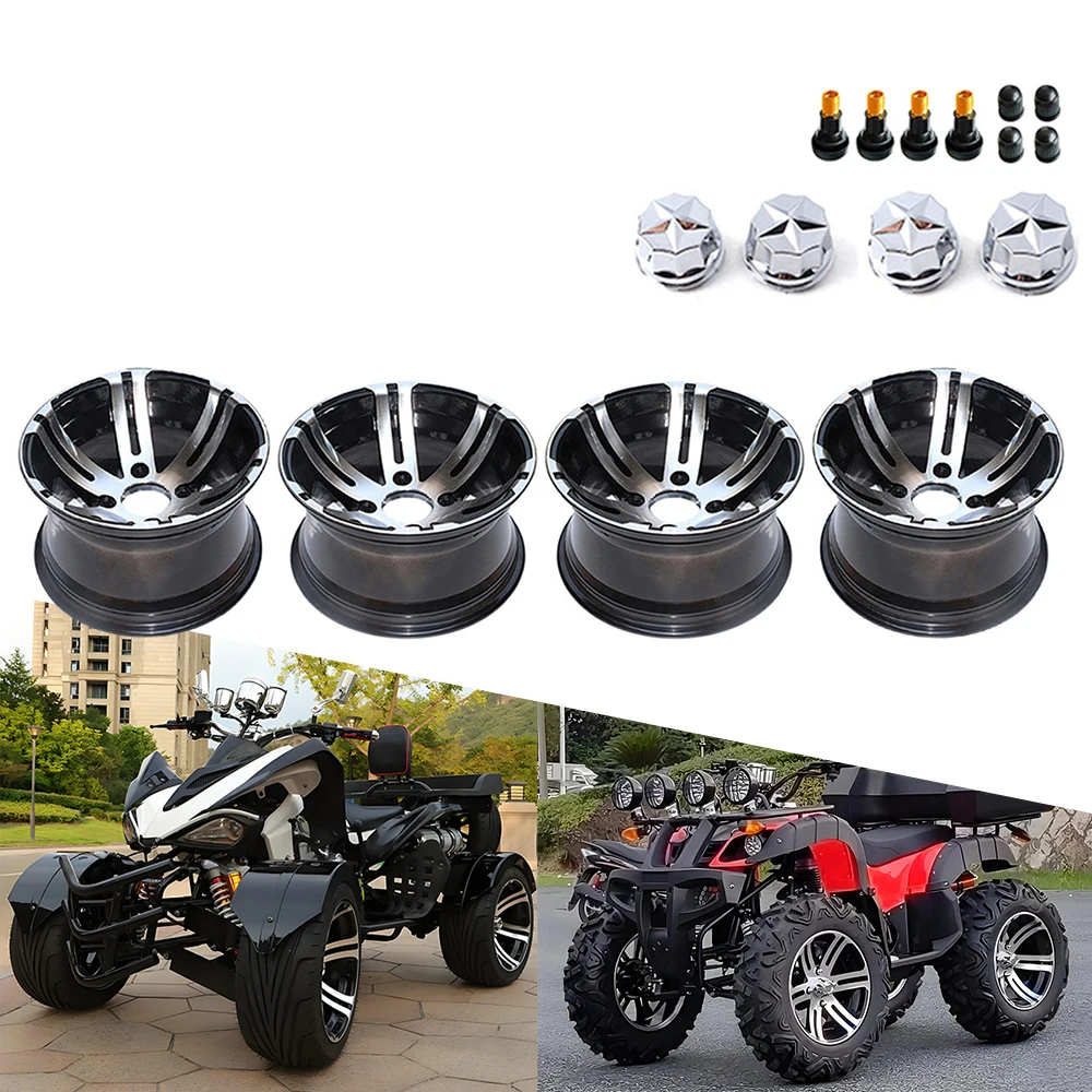 4 Pcs 12 inch Aluminum Alloy Wheel Hub Rim 110mm*4 Stud For 150 200 ...
