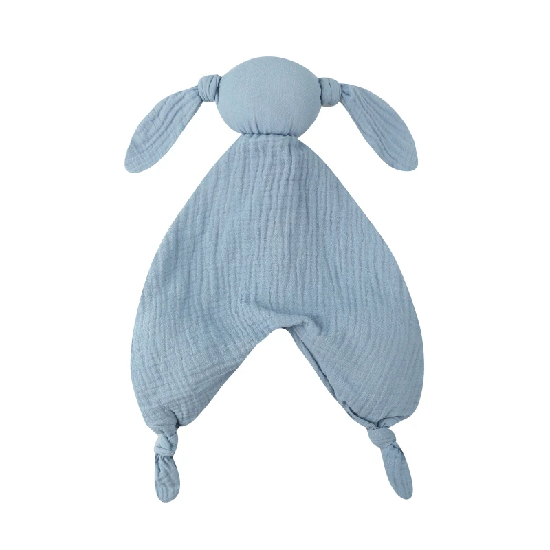 Muslin towel soft cotton baby bib stuffed rabbit doll newborn appease security blanket sleeping cuddling face cloth