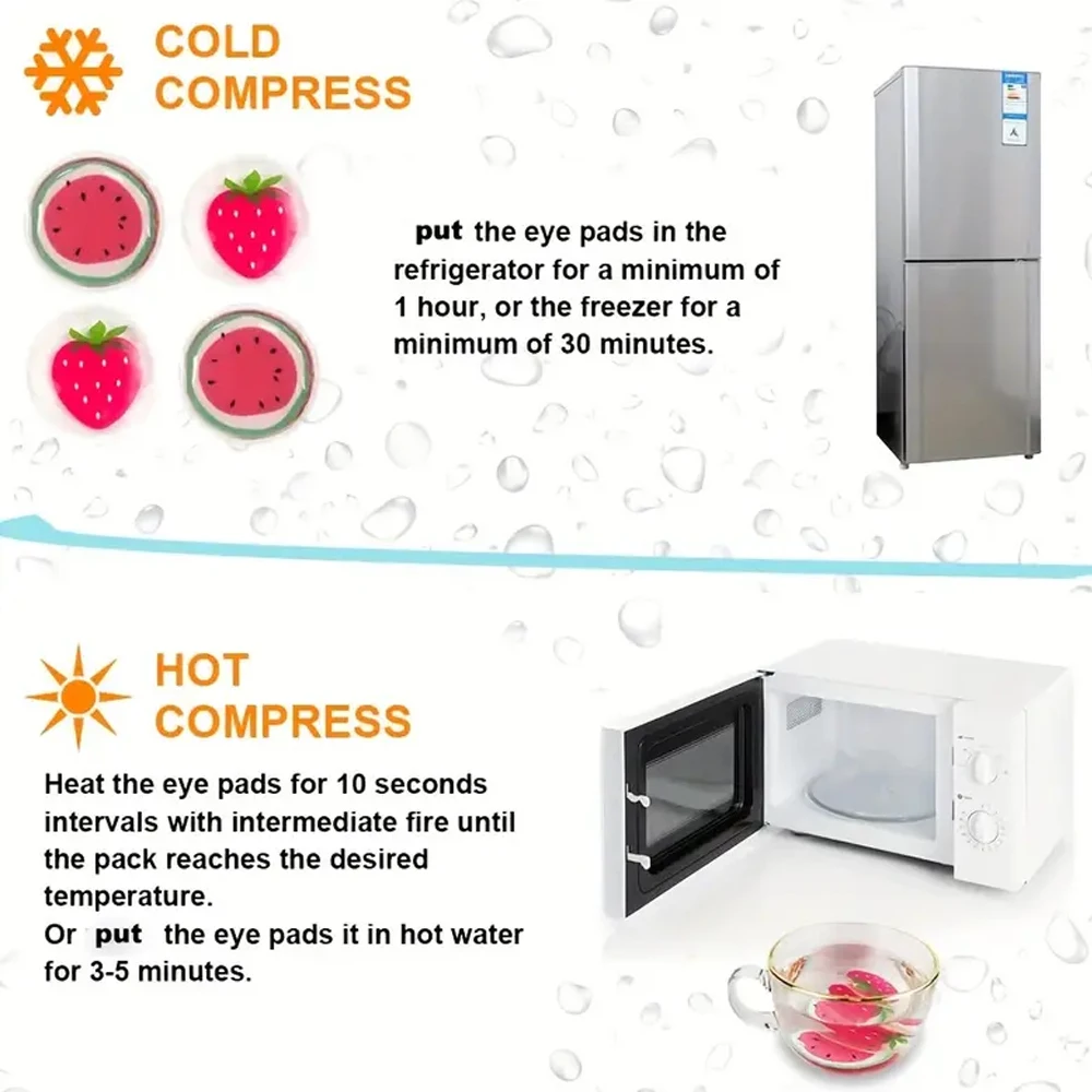 3PCS Reusable Cooling Eye Pads  Ice Cold Gel Pack Cold & Hot Therapy Microwaveable Heat Pain Relief and Eye Relax Skin Care Pads