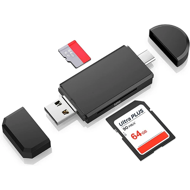 Lecteur de carte SD / SDHC / MMC + clé USB 2.0