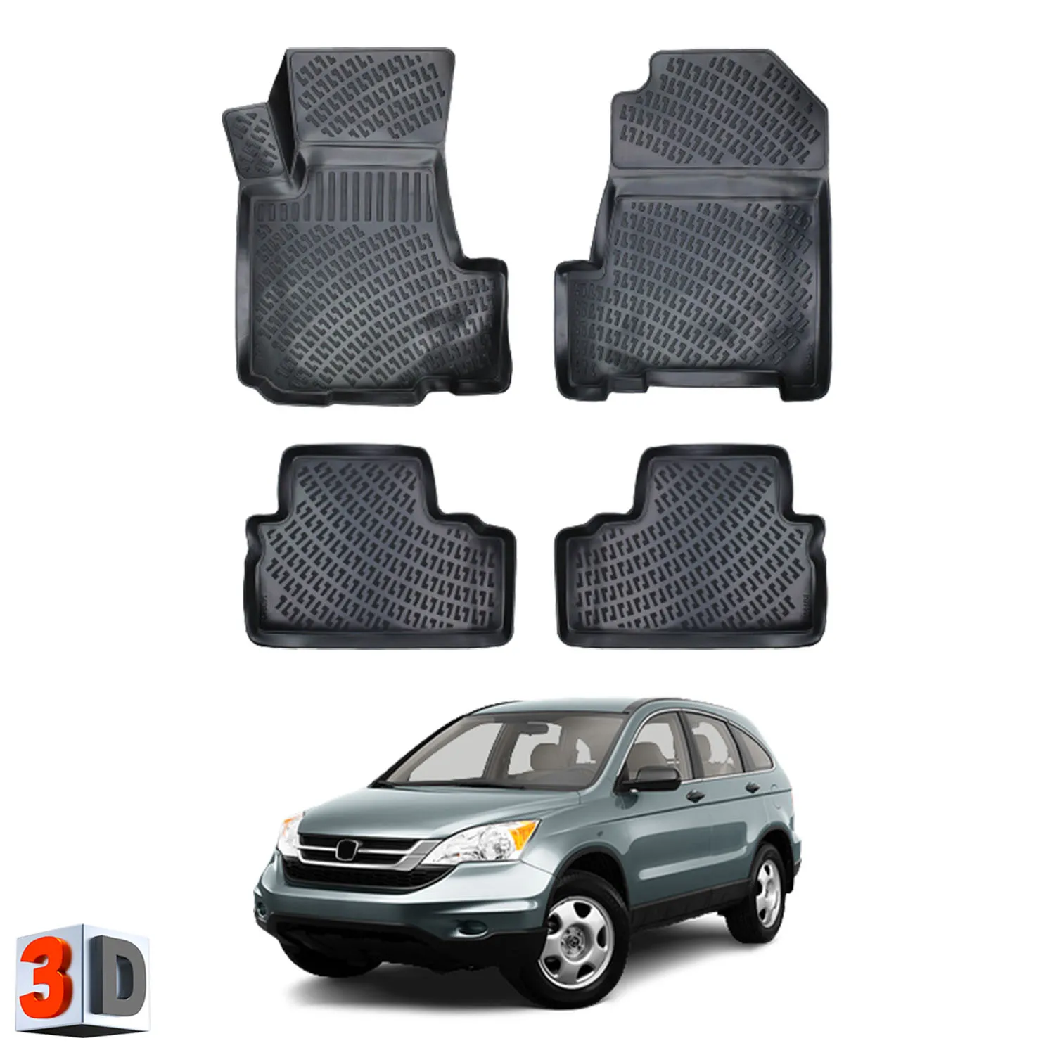 

Honda CR-V - (2011-2017) Floor Mats Liner Waterproof 3D - (Black)