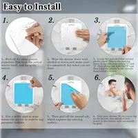 Acrylic shaving anti-fog mirror with built-in shelf Bathroom mirror Daily makeup mirror with stainless steel hook Large size ant - Image 6