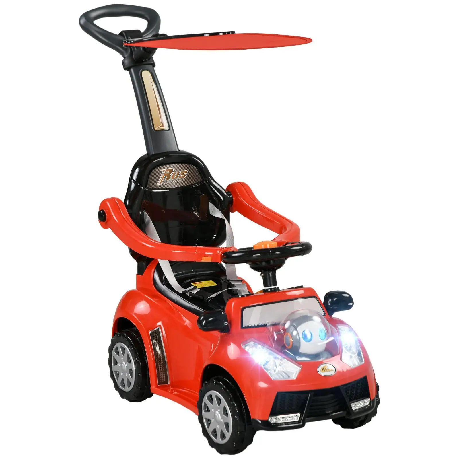 3 in 1 Kids Push Car with Safety Fence Music Horn and Canopy Baby Ride on Toddler Sliding Car for Children Travel Outdoor Play 3 in 1 Kids Push Car with Safety Fence Music Horn and Canopy Baby Ride on Toddler Sliding Car for Children Travel Outdoor Play