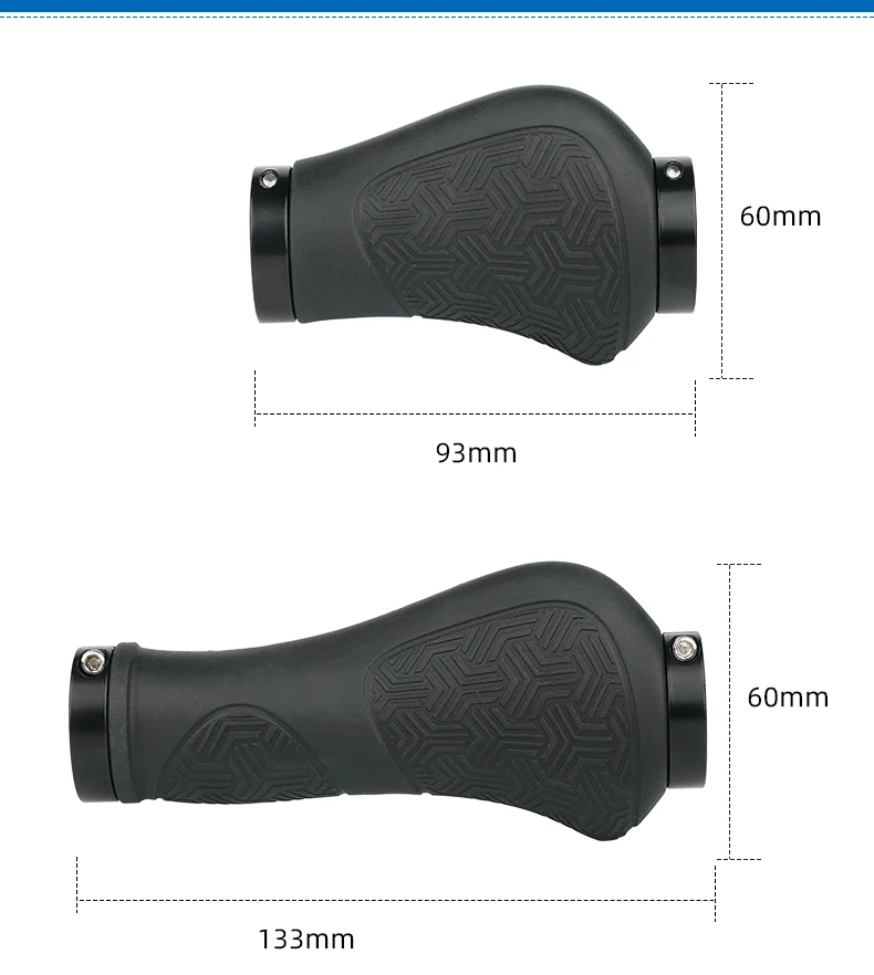 Description Picture 3 of itemDeemount Handlebar Grips Long 133mm Short 93mm for Twist Shifter Dual Ring Lock Hand Rest Fit MTB, BMX, e-Bike Commuter Bike