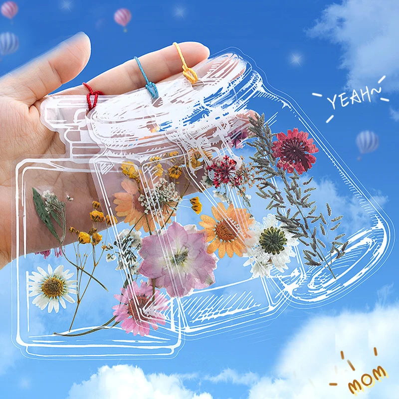 학생용 투명 소원 병 모양 책갈피 스크랩북 스티커 재료, 창의적인 DIY 책갈피, 작은 선물, 신제품, 20 개 세트 