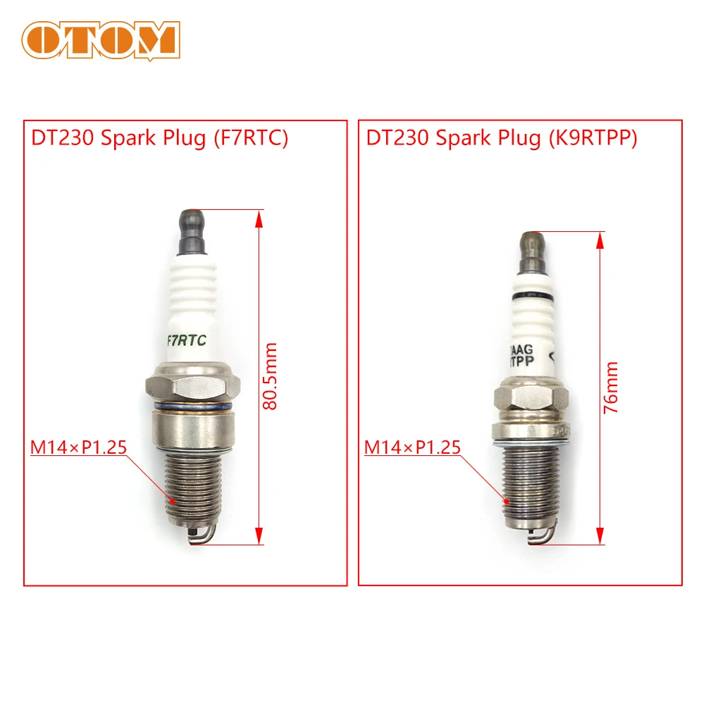 OTOM DT230 Spark Plug F7RTC & K9RTPP Ignition Device For YAMAHA MT250 2
