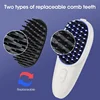 Electric High Frequency Vibration Hair Brush Massager With Two Comb Teeth Red Blue Light Electric Massage Comb Scalp Massager 3
