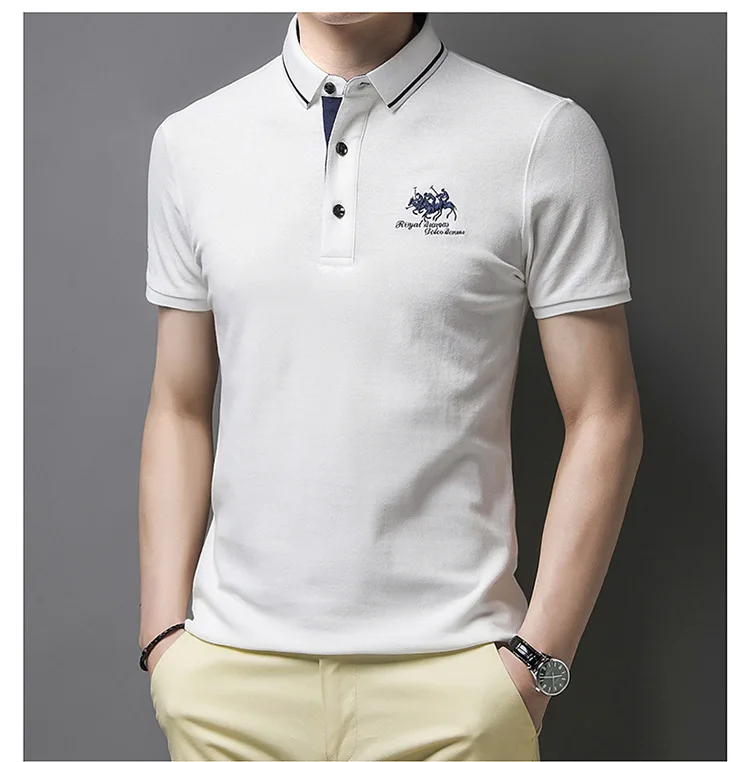 Men's high quality summer new lapel men's short sleeve polo shirt fringe solid color business casual men's polo shirt M-4XL 107 13 S9443a5e52cb64738aa51ae65d9a5bcba6