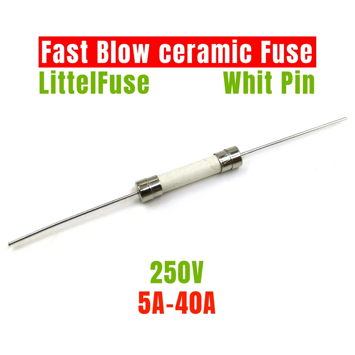 Original LF Fast Blow ceramic Fuse Tube With pin 6X30 6x32MM 250V 5A 8A 10A 12A 15A 20A 25A 30A 40A 324 Fast Acting Fuse 5PCS