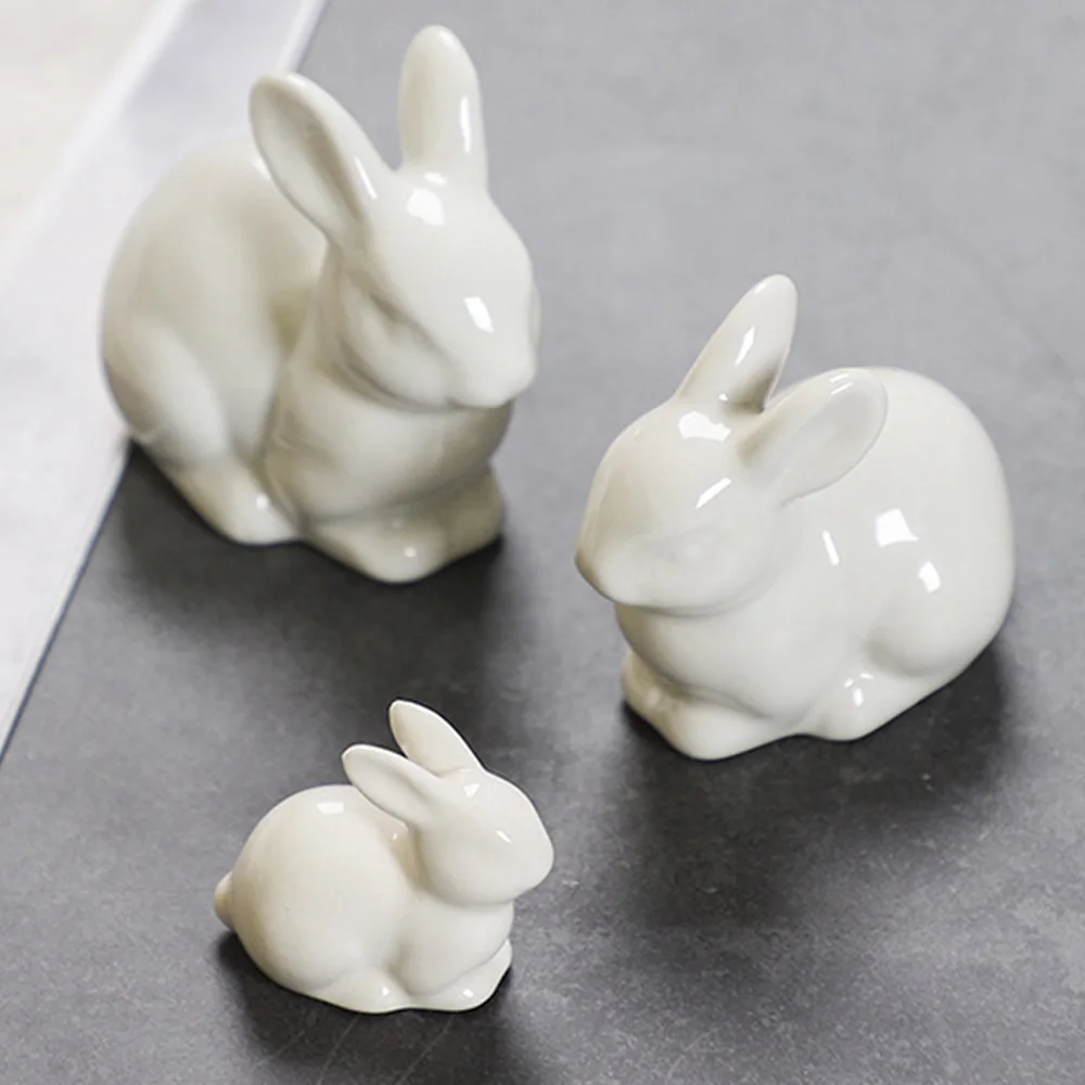 귀여운 미니어처 토끼 피규어 홈 장식, 동물 동상 장식, DIY 공예 액세서리, 거실 평면 기숙사 장식품