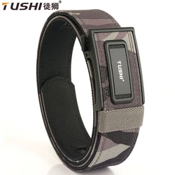 TUSHI New 3.8cm Tactical Gun Belt for Men and Women 1100D Nylon Metal Automatic Buckle Police Military Belt Hunting IPSC Girdles