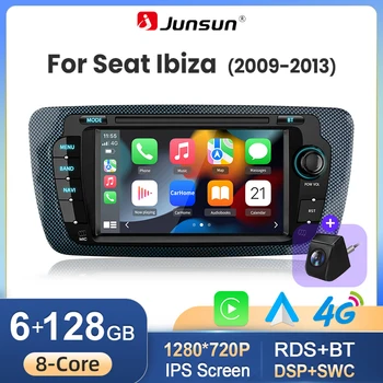 Radio de coche Junsun Android 16 con CarPlay inalámbrico y Android Auto para Seat Ibiza 6J 2008 2009 2010 2011 2012 2013, reproductor multimedia con GPS, navegación, pantalla táctil IPS de 7 pulgadas, estéreo, Bluetooth, DSP, FM, RDS, SWC, 5G, WiFi 1
