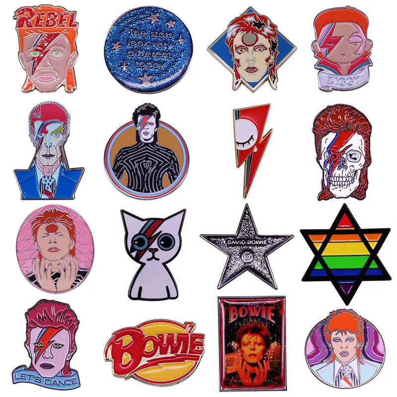 Эмалированная булавка David X Bowie в виде рок-группы