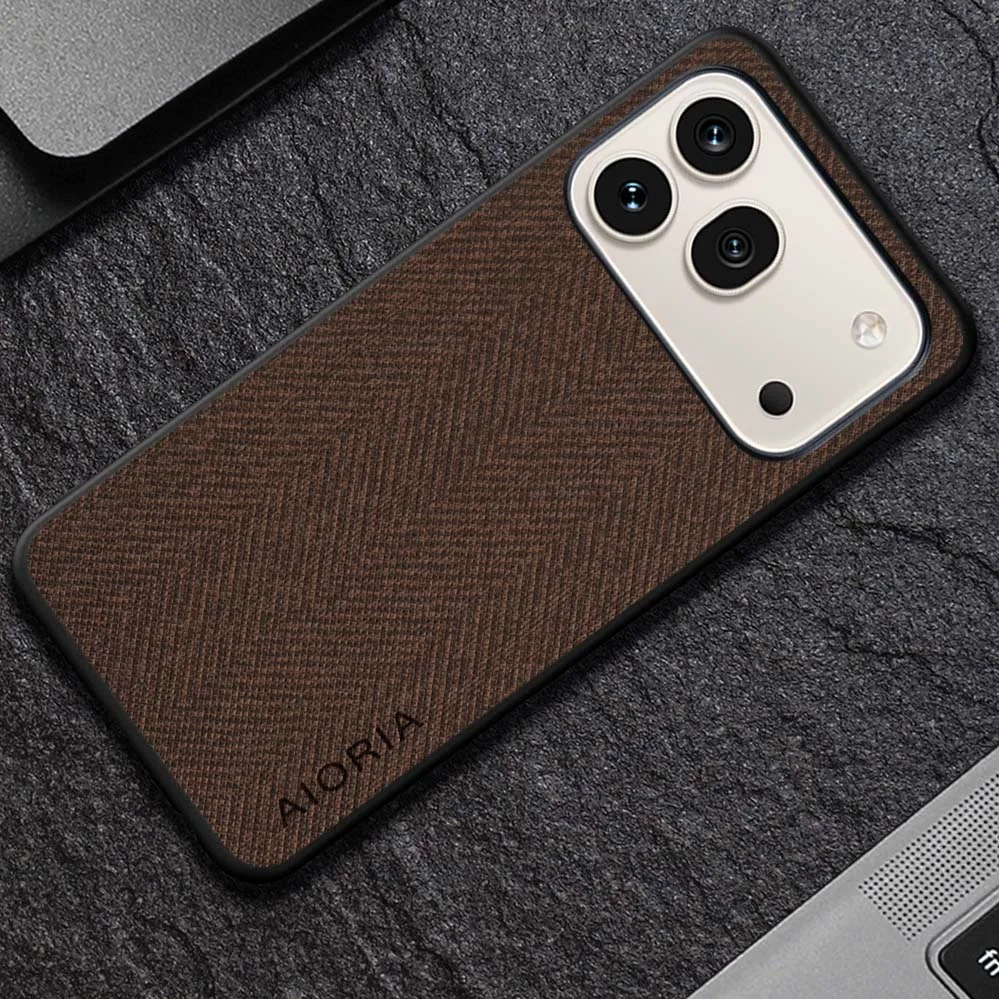 Luxury Textile Leather Skin Soft Phone Cover - Elegant Case