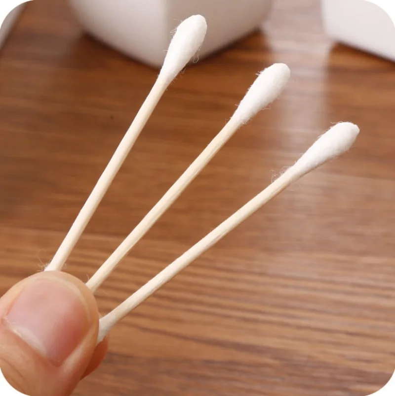 Double Head Wood Cotton Swab Baby Swab Women Makeup Cotton Buds Tip Wood Sticks Nose Ears Cleaning Health Care Tools cotton swabs