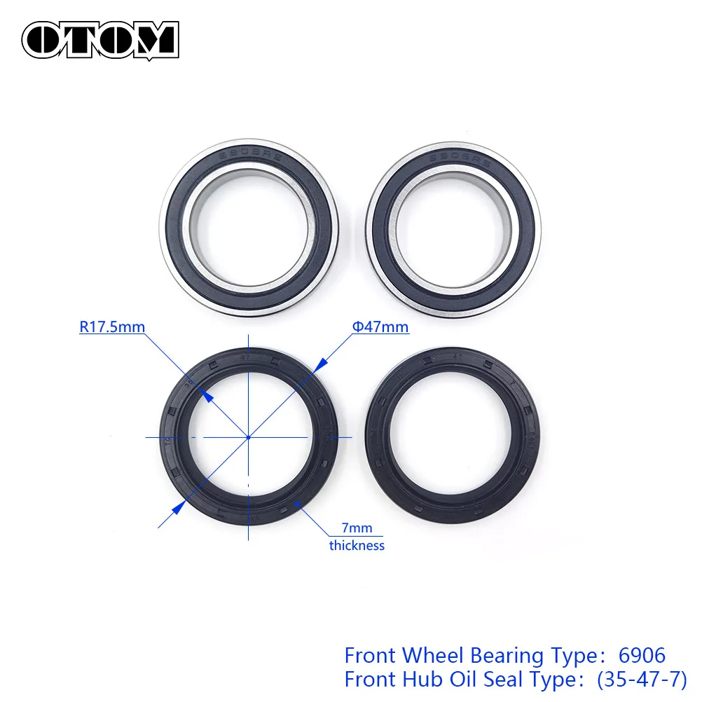 Wheel Hub Oil Seal Bearing Set OTOM Motorcycle Front 6906 Rear 6005 Wheel Bearing Hub Oil Seal Kit for KTM EXC200 SX300 XC150 CR125 HUSQVARNA TC250 FC450 FE250