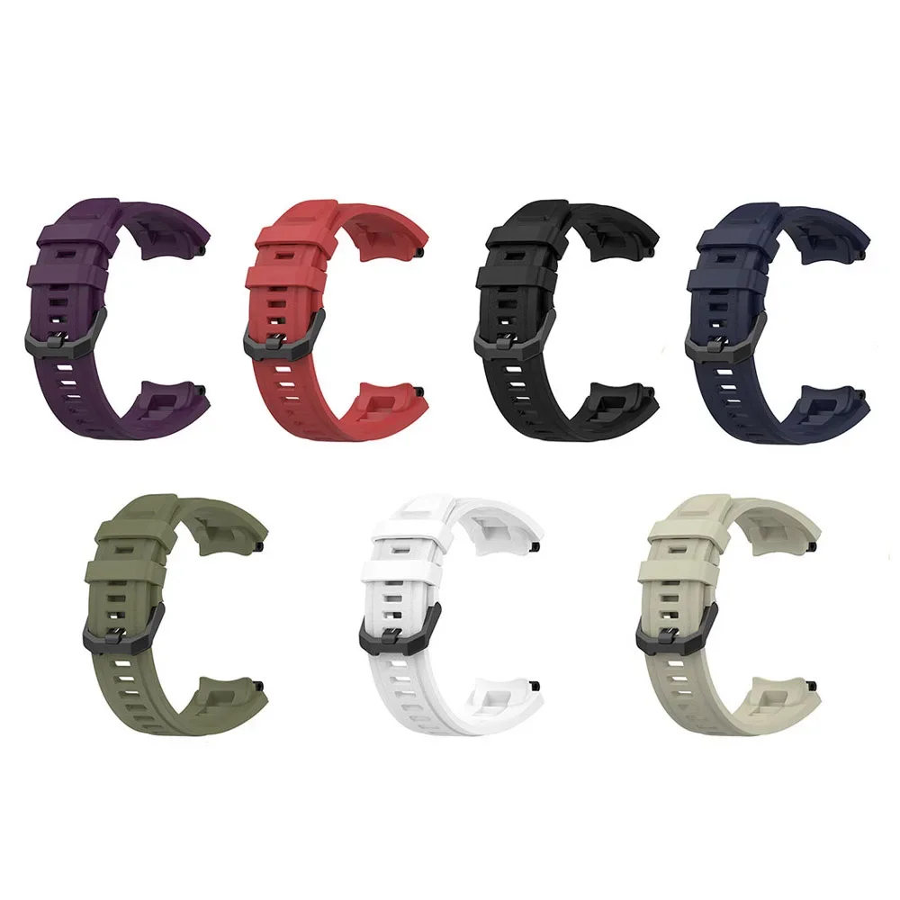 AMAZFIT T-Rex 2 교체 용 실리콘 블랙 밴드 스트랩 Amazfit T Rex 2 용 제거 도구가있는 조정 가능한 스포츠 스트랩 밴드