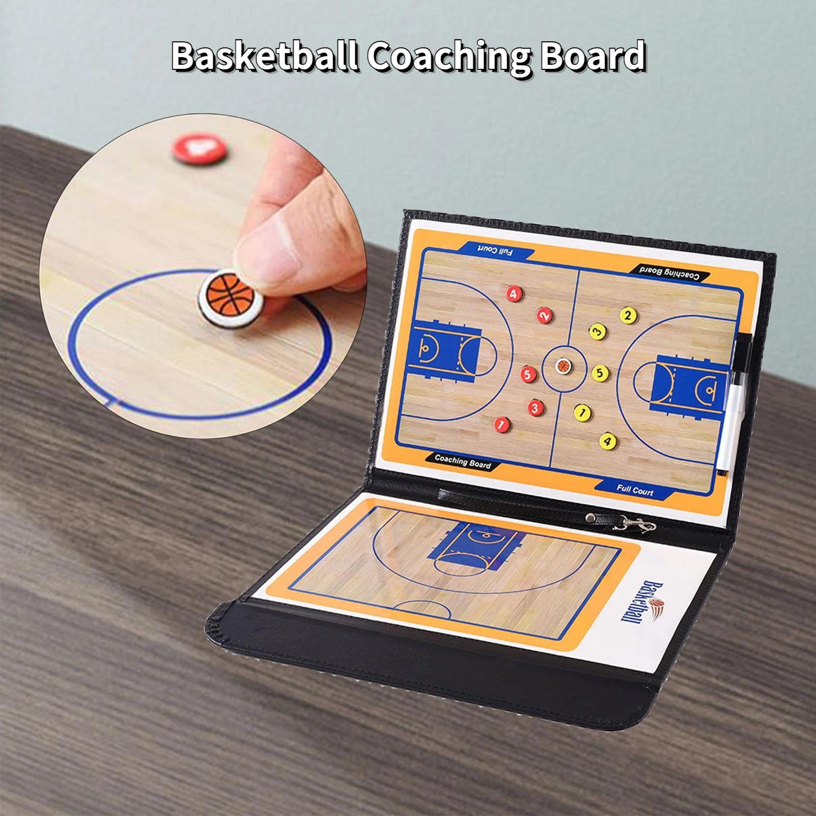 Portable Coaches Board with Dry Erase Basketball Coaching Board for