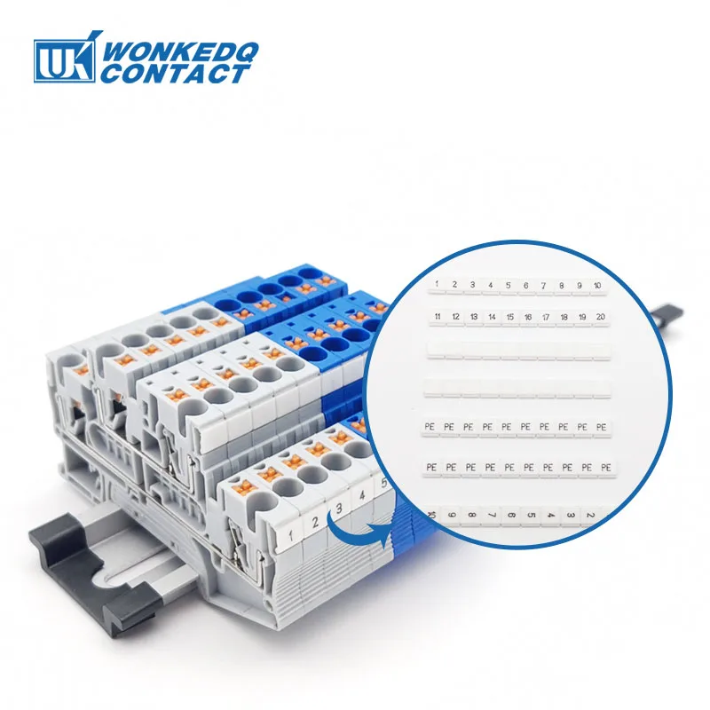 10 Pz Zbfm 6 Etichetta Per Pttb4 Doppio Livello Termin Numero/Vuoto Zbfm6 Din Rail Morsettiera Accessori Pttb 4 Zack Marker Strip