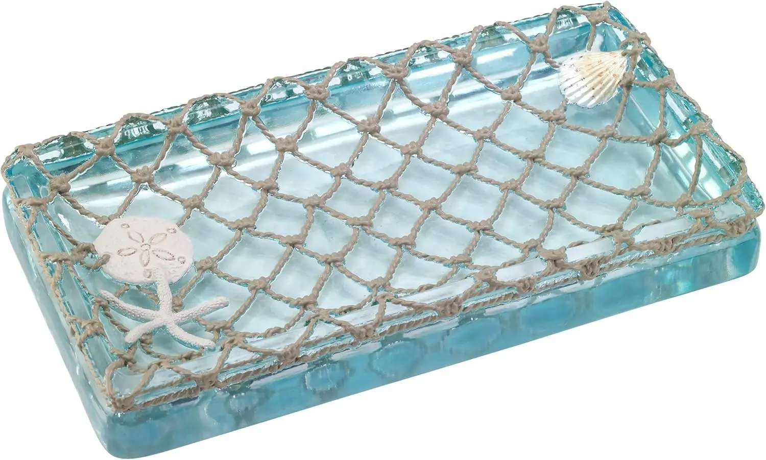 Decorative Tray, Resin Countertop Organizer, Beach Inspired Bathroom Accessories