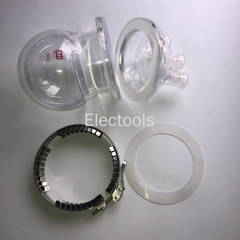 Open End Reactor Glass Distillation Reactor Open Reaction Bottle Three/four Mouths Flat Bottom Flange Clamps