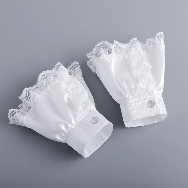 Abnehmbarer, gerüschter Spitzen-Fälschungskragen, Lolita-Krawatte, Schalkragen, Handgelenksmanschetten, geschichteter Halskragen, Krawatte, Clown, Cosplay-Ornamente – Detail 20