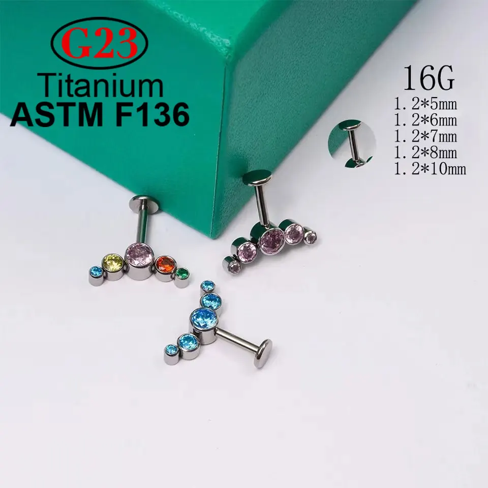 G23 Astm F136 Piercing Al Naso In Titanio Filettato Interno Top End Body Ear Jewelry