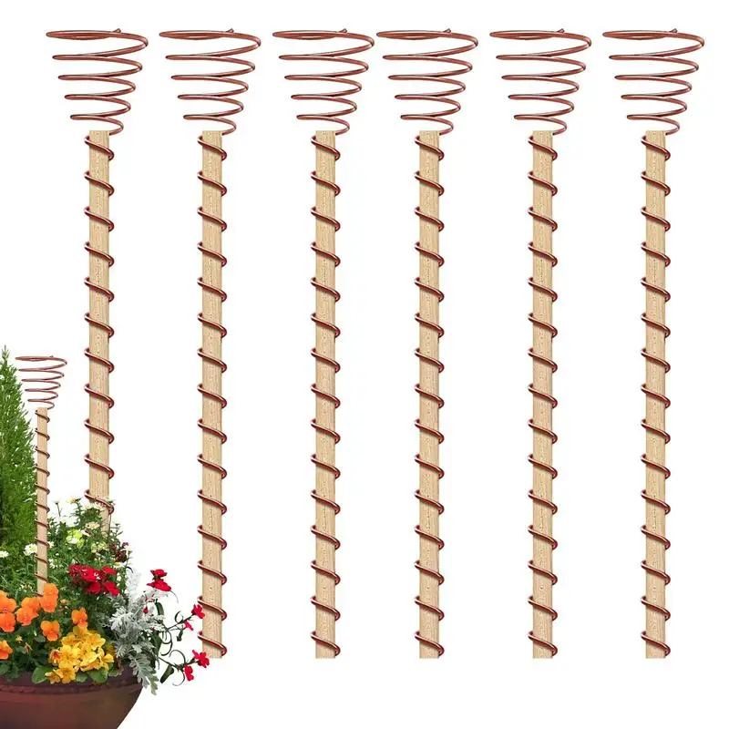 6Pcs Electroculture Plant Stakes Garden Coppers Coils Antennas for Growing Garden Plant Vegetables Using for Plants Fruits