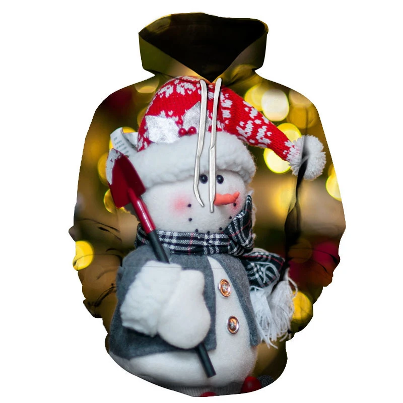 

Christmas Snowman Casual Hoodie Woman Spring Autumn Hoodies