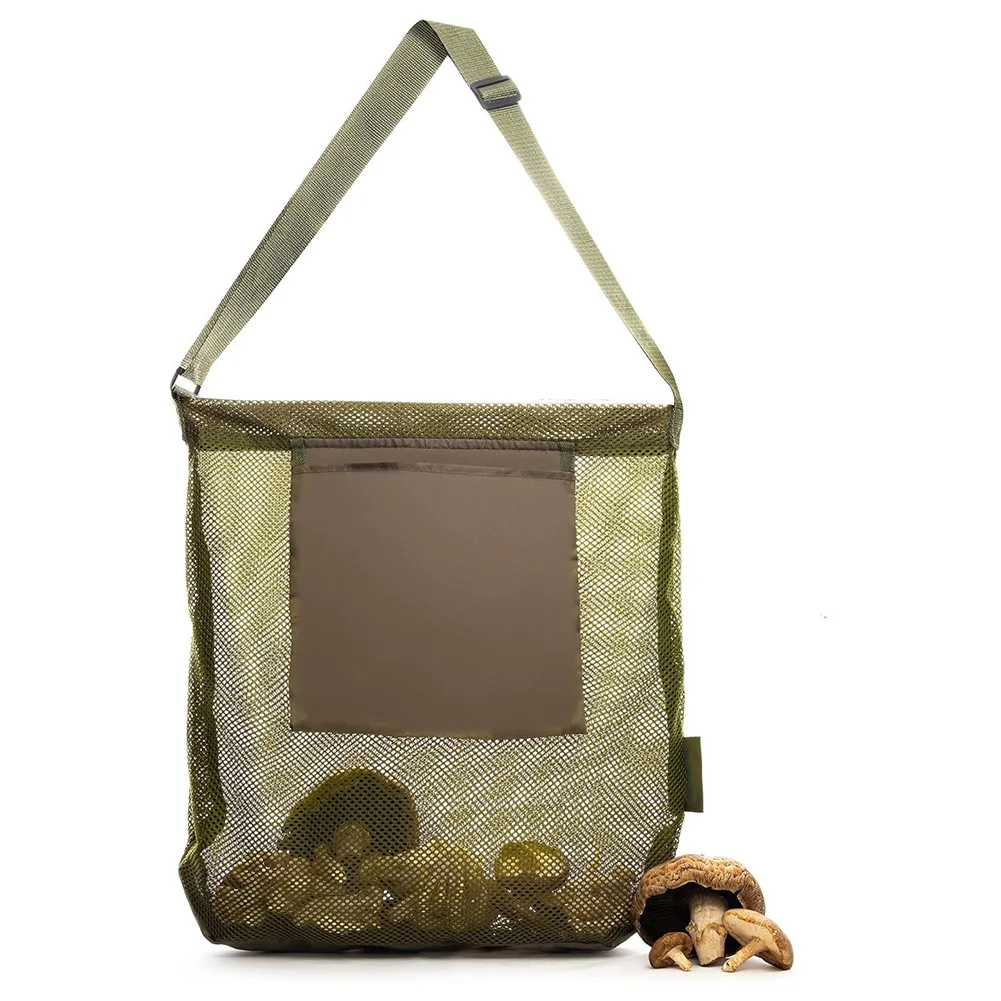 Mushroom Foraging Bag Mesh Foraging Harvesting Bag Mushroom Hunting Polyester Camping Cooking Supplies 42*42cm Picnic Bags