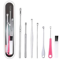 8PCS Set Ear Wax Pickers Earpick Remover Curette Earwax Removal Cleaner Spoon Shovel Piercing Kit Ear Care Booger Cleaning Tool 1