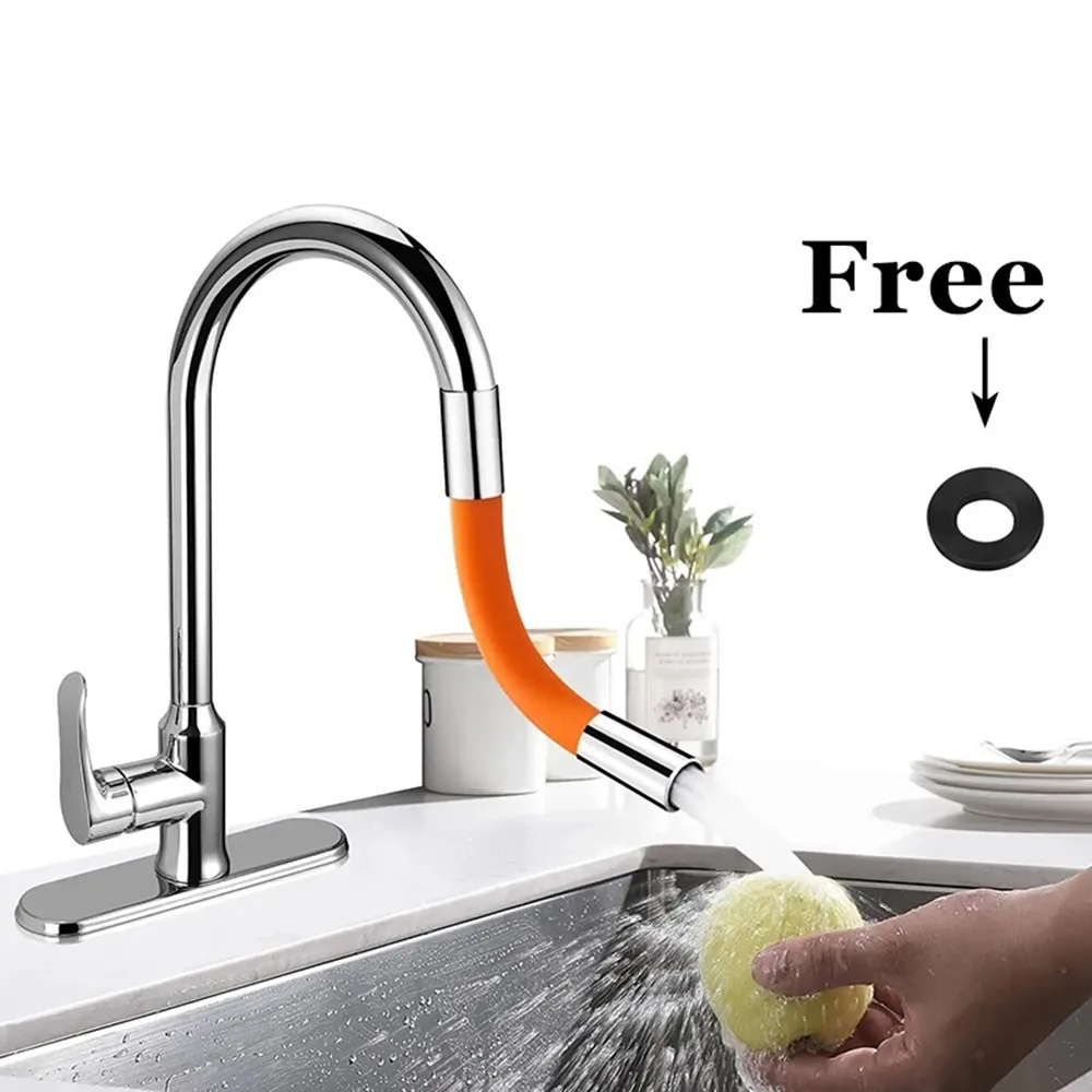 Adjustable Water Tap Universal 360° Rotatable Free Bending Faucet Extender Silicone Flexible Hose Water Pipe Tube for Wash Basin 2