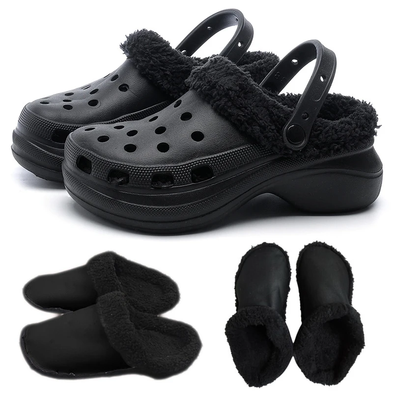 Winter Keep Warm Plush Shoe Covers Insoles For Feet Lining For Slippers Clogs DIY Accessories Indoor Cotton Shoes Fur Liners