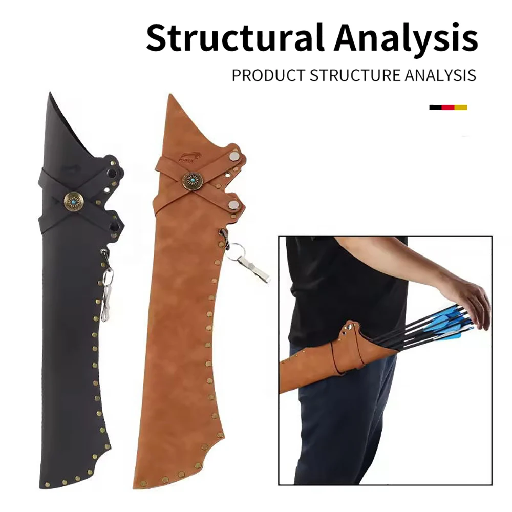 Attrezzatura per frecce da caccia per tiro con l'arco Faretra per arco e frecce per tiro e caccia Accessori Sport all'aria aperta 61 cm - immagine 3
