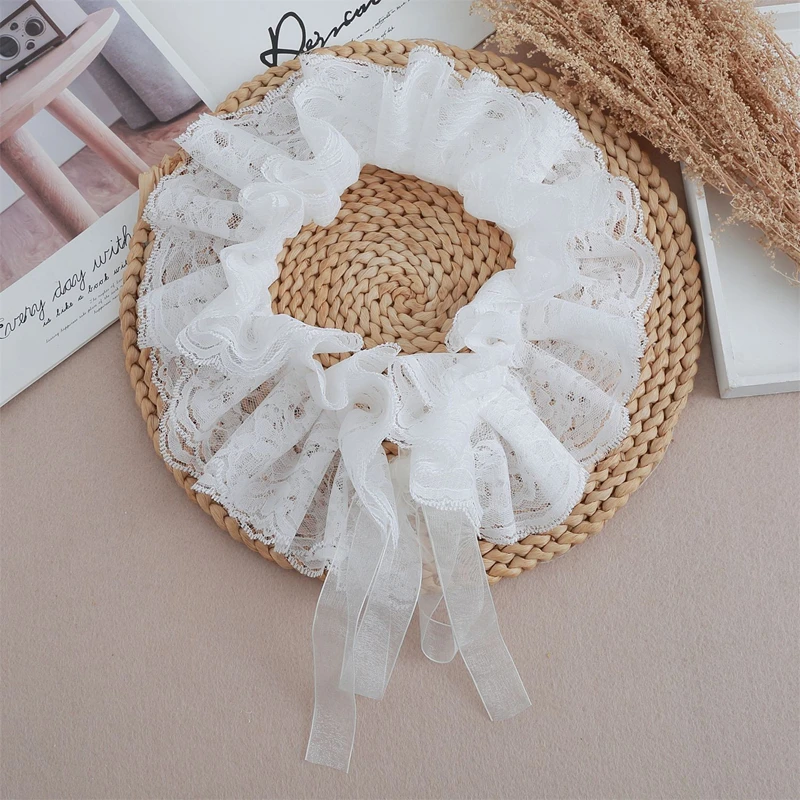 Fashion Lace Ruffled Multi-layer Fake Collar Versatile Detachable Mesh Decorative Collar Performance Accessories