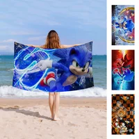 3D Anime S-Sonic The Hedgehog Beach Towels Shower Towel Sauna Travel Spa Microfiber Quick Dry Gym Accessories Cute Room Decor 1