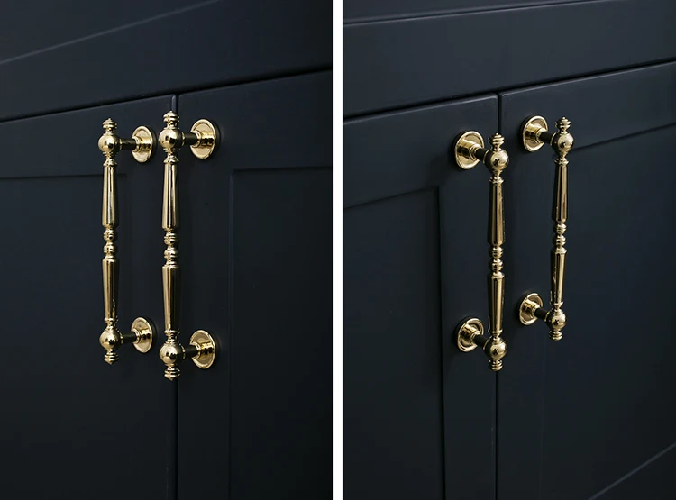 Bright Gold Solid Brass Cabinet Handle, botões